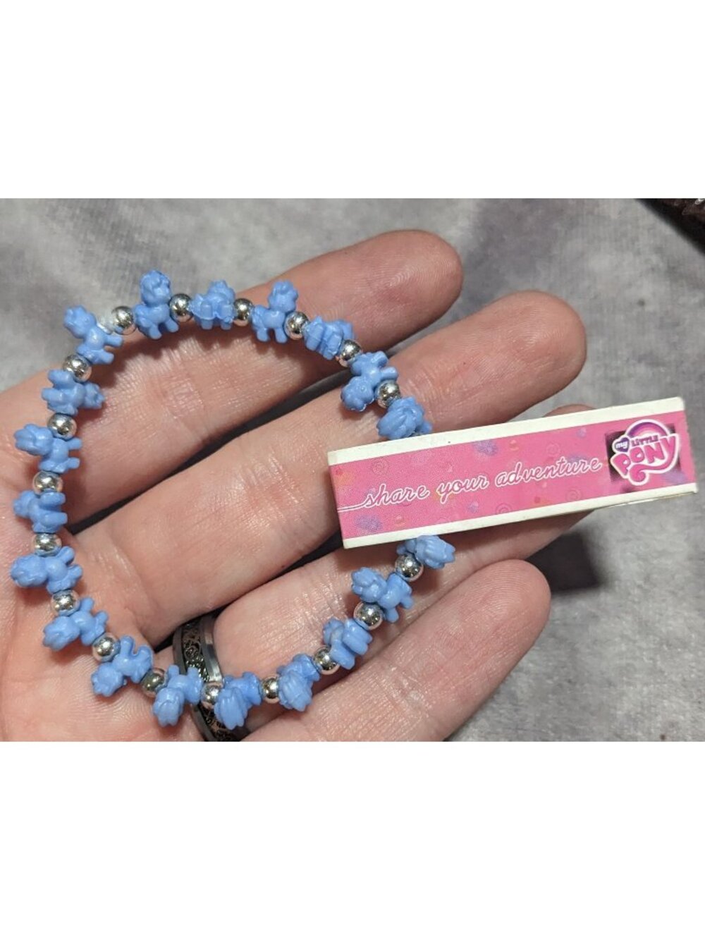 Kidcore Y2K Kawaii My Little Pony Blue Pony Stretch Bracelet